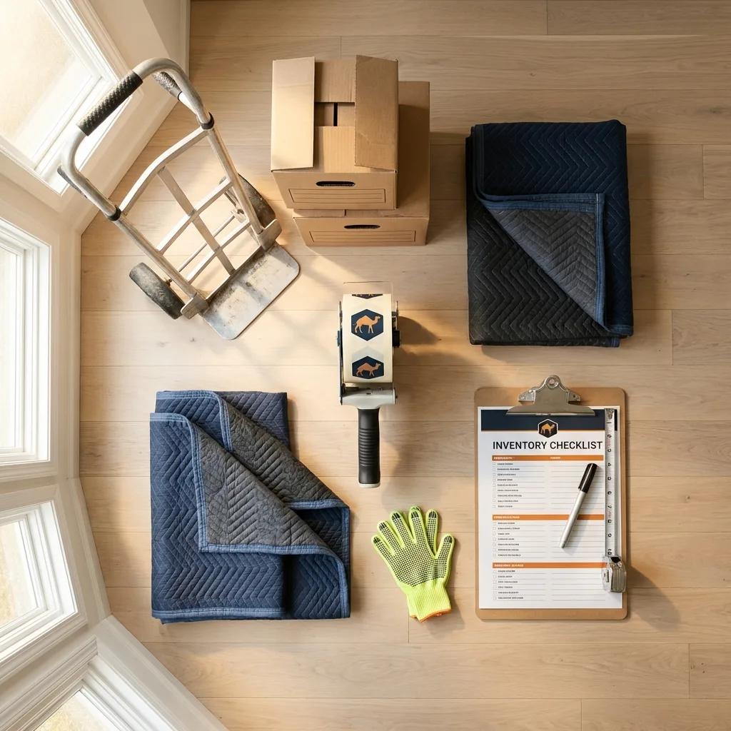 Professional moving supplies and packing materials layout for Iowa Falls residential relocations