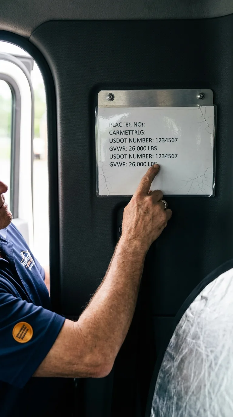 USDOT licensing placard verification in Iowa Falls
